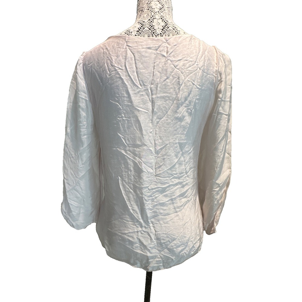 Elena Baldi Shirt Size S‎ Made In Italy Silk Cottagecore  peasant pink BOHO - Picture 3 of 13